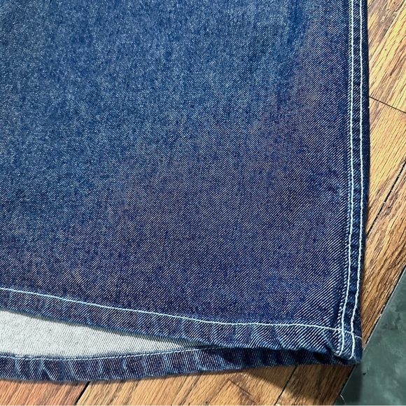 Y2K Moto Blue Denim Maxi Skirt Contrast Embroidery Pocket Womens Plus Size 21/22 - Picture 11 of 16